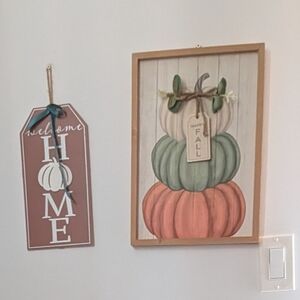 Rustic Fall Pumpkin Wall Art Decor